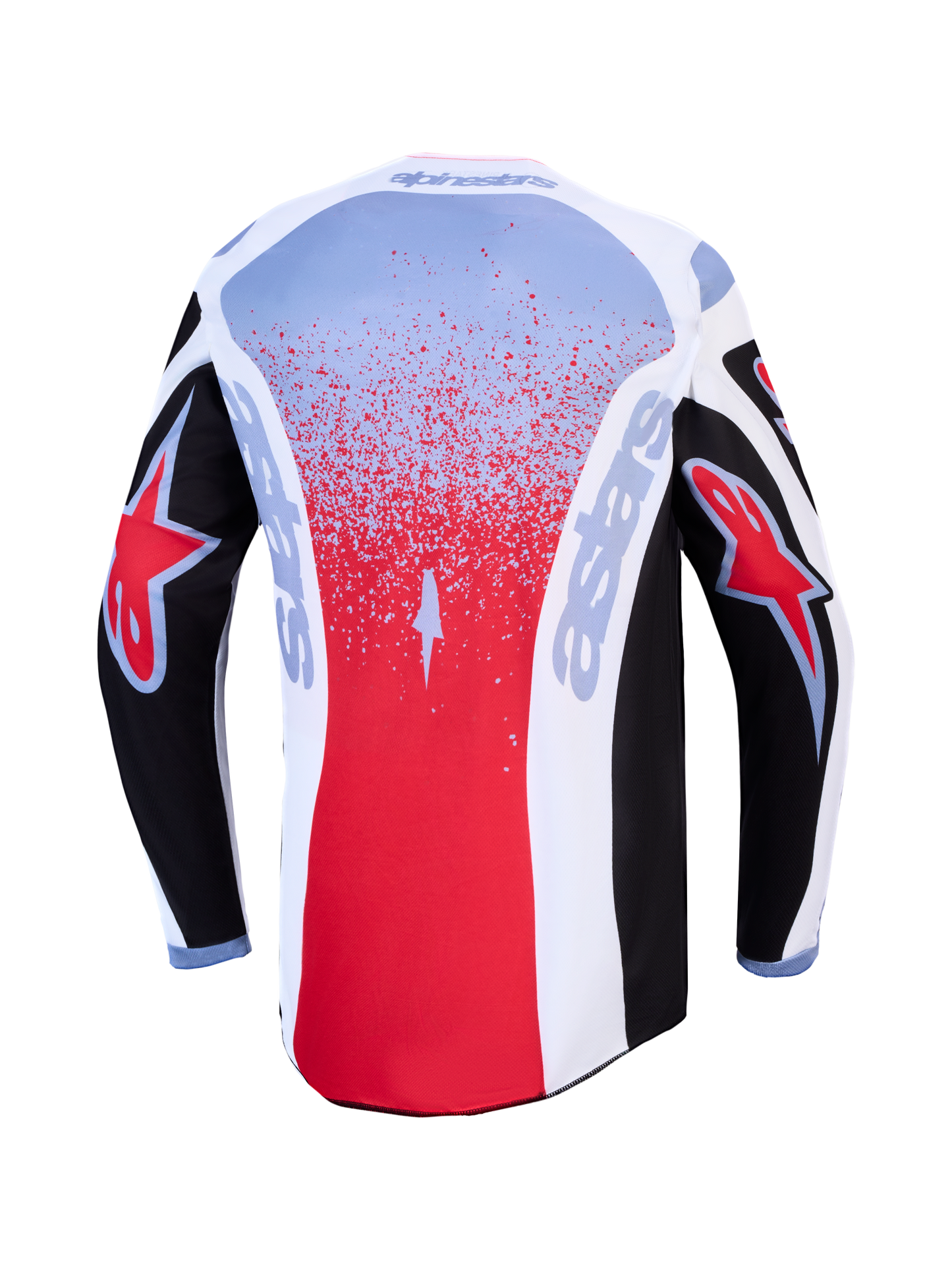 Maglia Cross Alpinestars Fluid Drag Nero/Bianco/Azzurro/Rosso Fluo