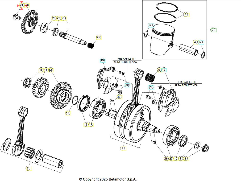 Vite M8X16 Albero Bilanciamento Beta RR 250/300 2T (2020-2027) Xtrainer 250/300 (2020-2026)