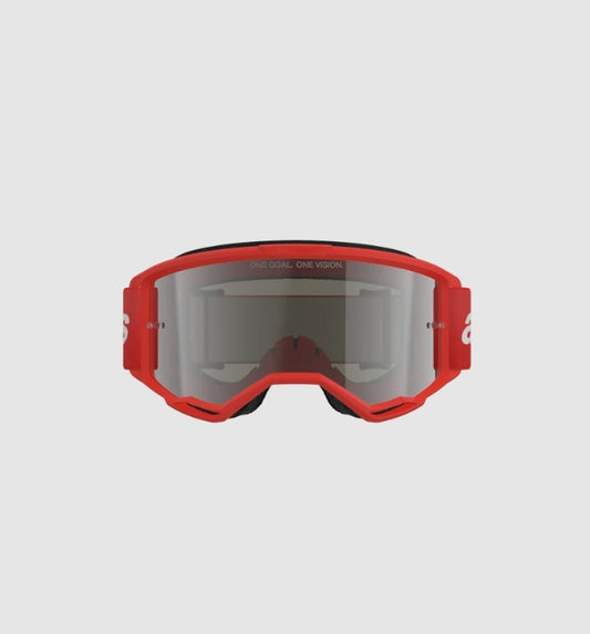 Maschera Alpinestars Vision 3 Wordmark Rosso Lente Specchiata Argento