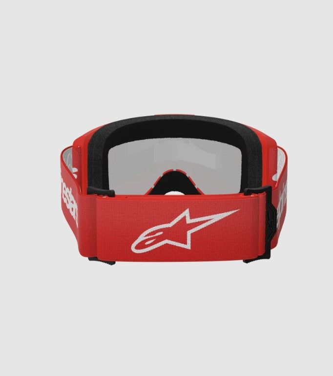 Maschera Alpinestars Vision 3 Wordmark Rosso Lente Specchiata Argento