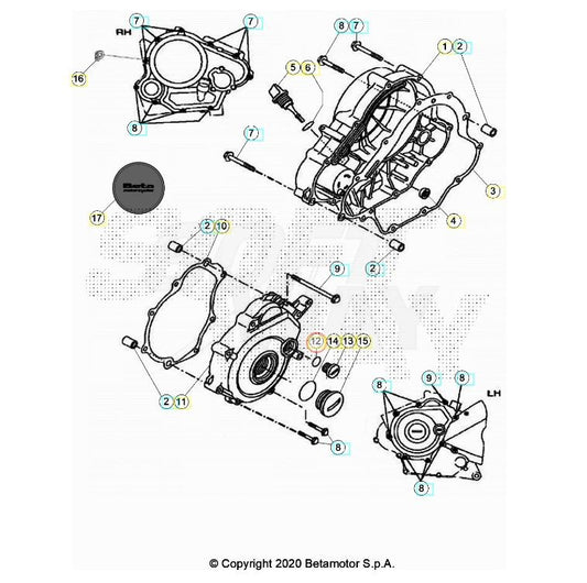 ANELLO O.R. D.13,5X2,2 X TAPPO BETA RR 125 4T LC 2013/2020