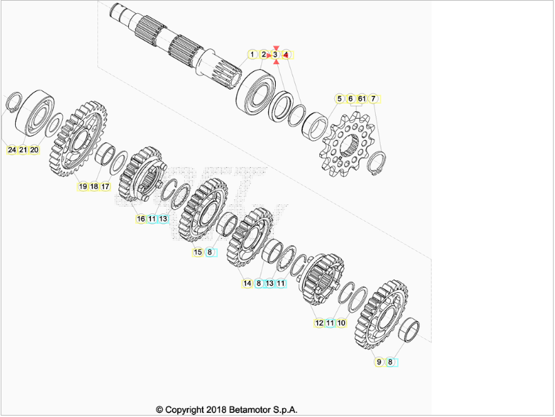 Anello Paraolio Pignone 32X45X7 Beta RR 2T-4T (2005-2026) - Xtrainer (2015-2026) - RX 2T-4T (2023-2026) OEM 1066020000