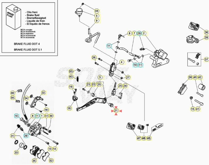 Special brake pedal bushing Beta RR 50 2T (2012-2026) OEM 024360020005