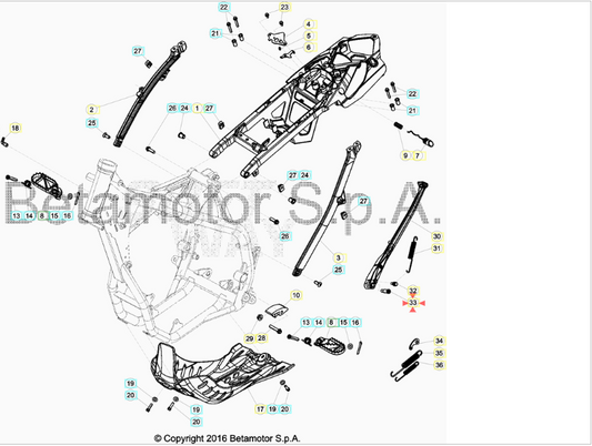 Bullone speciale cavalletto BETA RR 125-200-250-300 2T 2013/2026 RR 350-390-400-430-450-480-498-525 4T 2008/2026