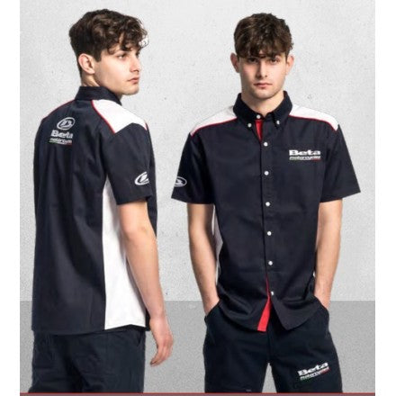Camicia Manica Corta Paddock Beta Blu-Bianco-Rosso