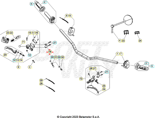Cappellotto Fissaggio Pompa Freno Anteriore Beta RR 50 2T (2010-2026) OEM 1230104000