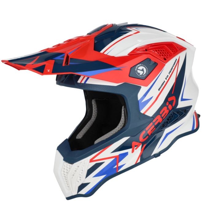 HELMET AIRSTRIKE-X WHITE/BLUE/RED ACERBIS