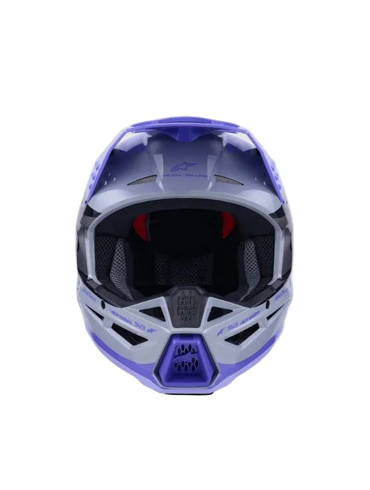 Casco cross SM3 Jettson Alpinestars Viola/Grigio/Nero Lucido