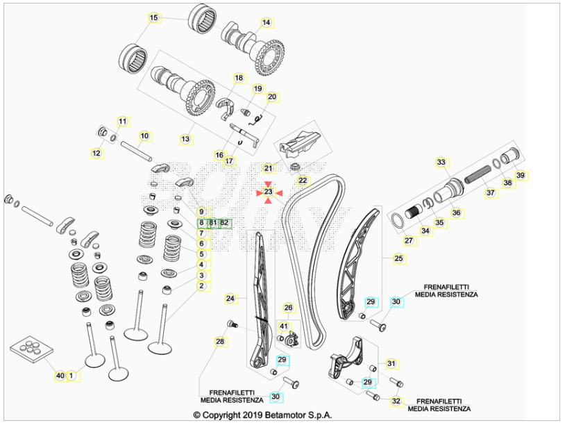 Catena distribuzione Z124 Beta RR 350 4T 2011-2025 RR 390/430/480 4T 2015-2025
