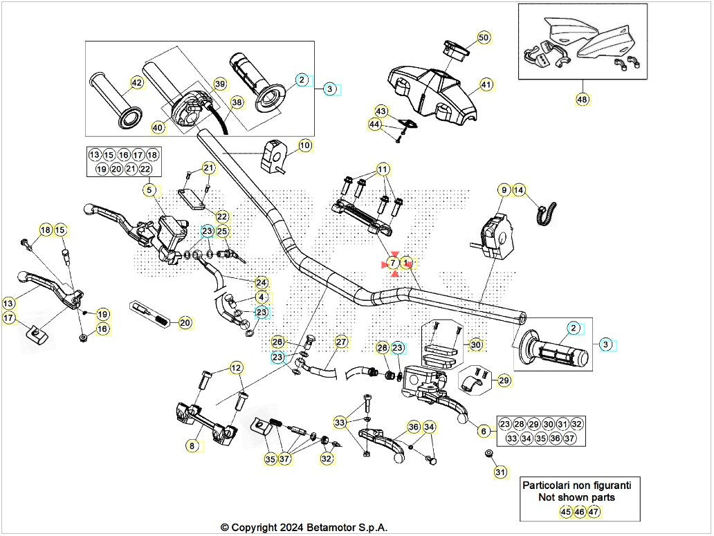 Cavallotto manubrio superiore Beta RR 125/200/250/300 2T RR 350/390/430/480 4T RACE/RACING 2024-2025