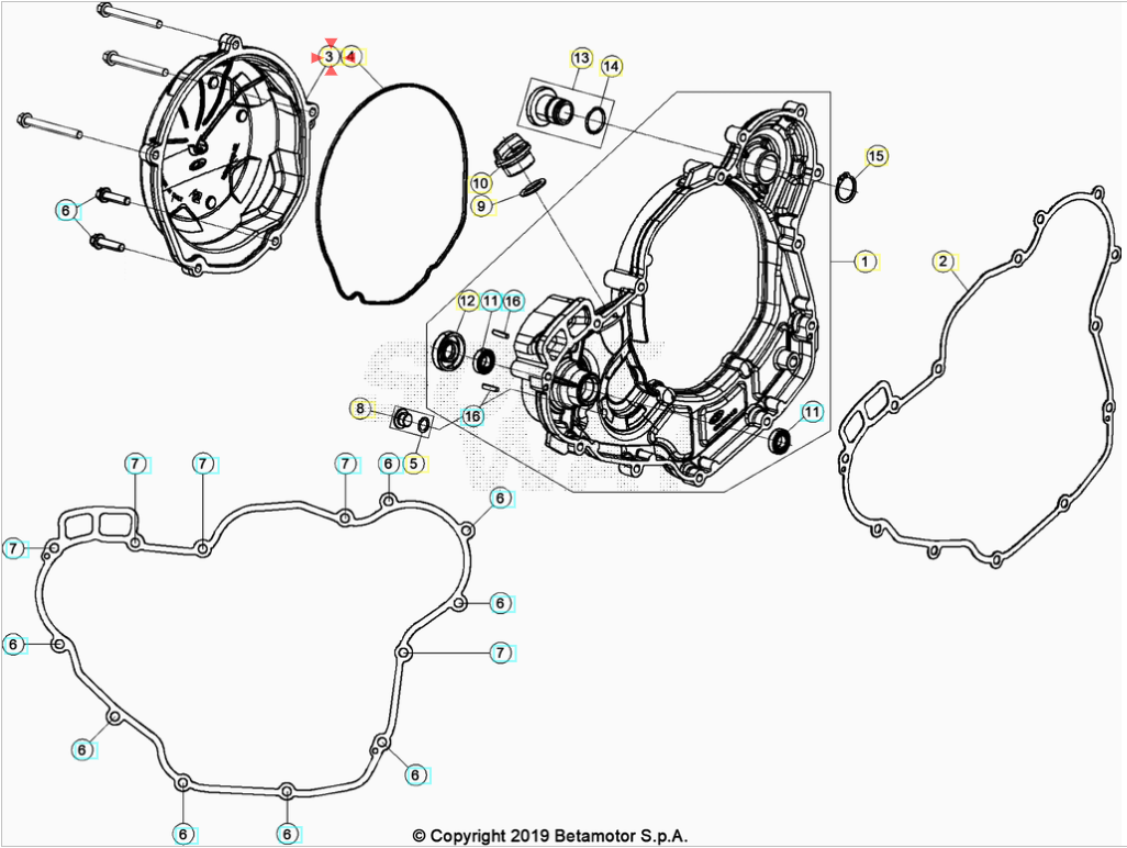 Coperchio frizione Beta RR 350 390 430 480 4T (2020-2026) OEM 037010068252