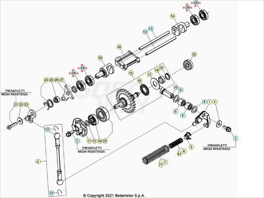Cuscinetto Valvola Scarico 10X22X6 2RS1 Beta RR 2T (2013-2027) Xtrainer (2015-2027) OEM 1293410000