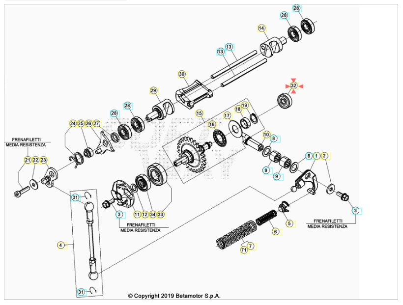 Cuscinetto 6X19X6 Pompa Acqua Beta RR 125-200-250-300 2T 2013/2025 XTRAINER 250-300 2T 2015/2024 RX