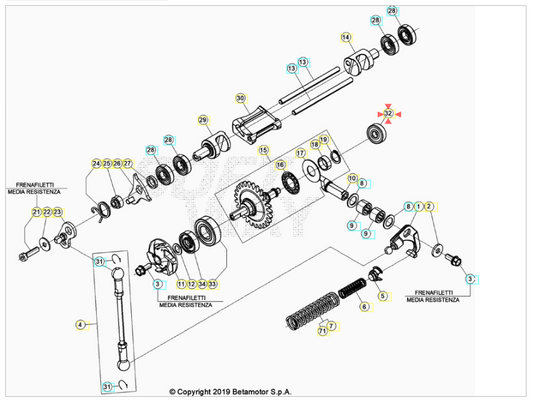 Cuscinetto 6X19X6 Pompa Acqua Beta RR 125-200-250-300 2T 2013/2025 XTRAINER 250-300 2T 2015/2024 RX
