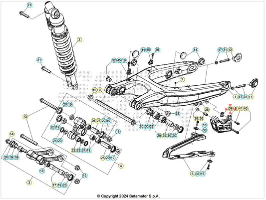 Distanziale cruna catena Beta RR 2T 125-250-300 13/25 RR 4T 350-390-400-430-450-480-498-525 05/25 Xtrainer