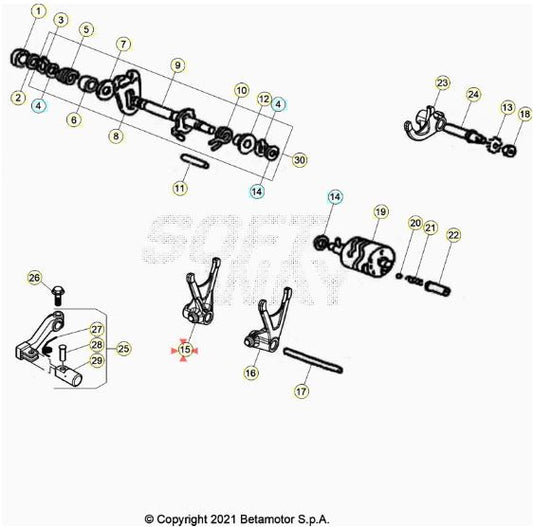 Forchetta comando cambio Beta RR 50 2005/2023