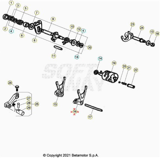 Forchetta comando cambio Beta RR 50 2005/2025