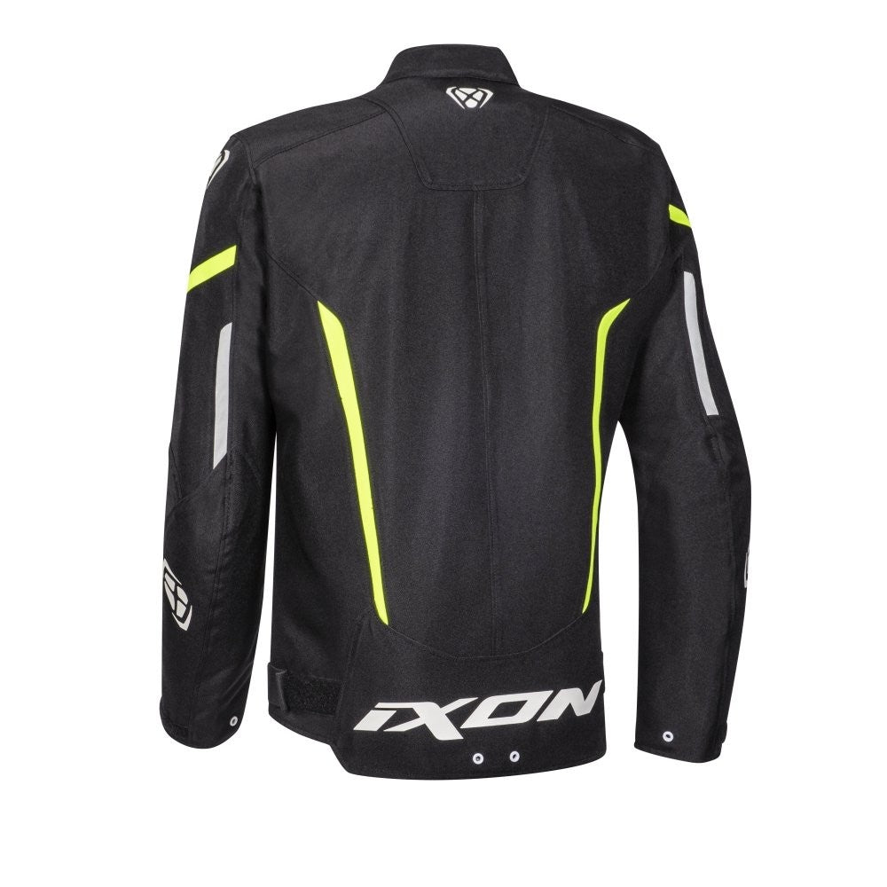 GIACCA MOTO STRIKER IXON NERO/BIANCO/GIALLO FLUO