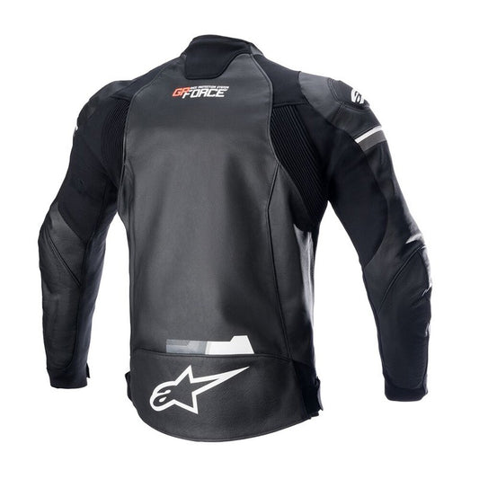 Giacca pelle Gp Force Leather Alpinestars nero/bianco