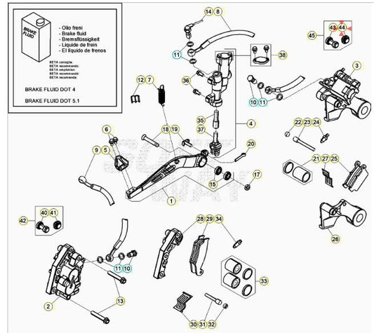 Gommino pinza freno posteriore Beta RR 4T - RR 2T - Xtrainer 2005/2021