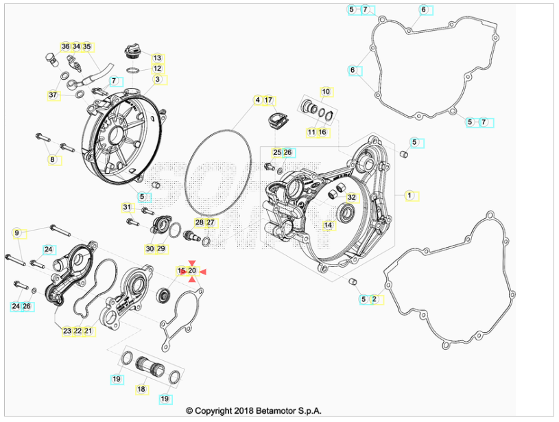 Guarnizione carta pompa acqua Beta RR 125/200 2T 2018-2024