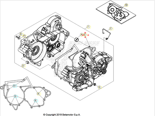 Guarnizione carter motore Beta RR 2T 250/300 2013/2026 Xtrainer 250/300 2015/2026