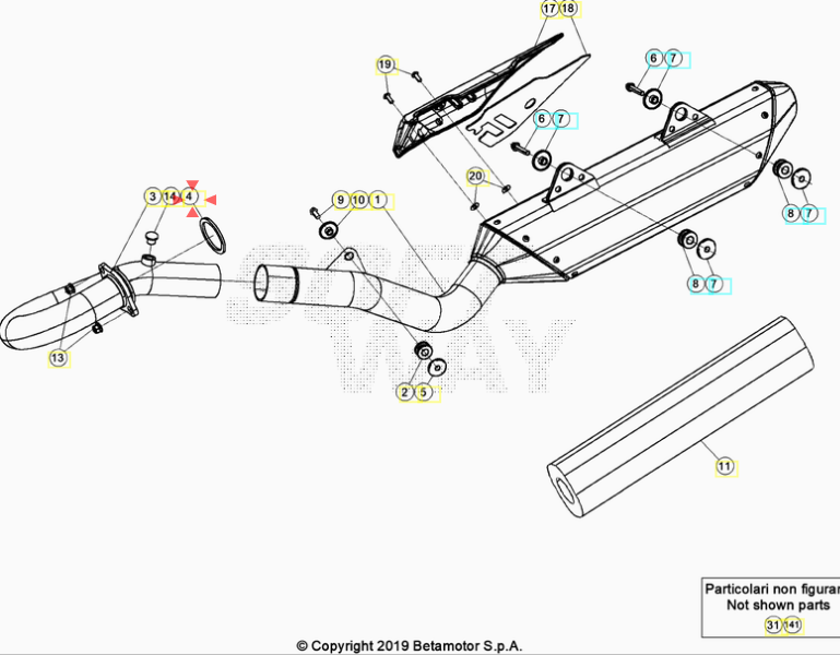 Guarnizione collettore scarico Beta RR 350/390/400/430/450/480/498/520 2010/2025