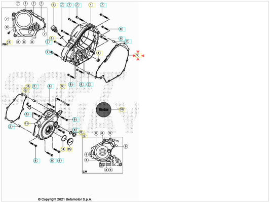 Guarnizione coperchio frizione Beta RR 125 4T LC 2021-2025 MOTORE MINARELLI