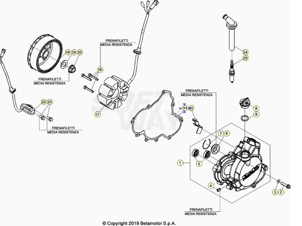 Guarnizione coperchio volano Beta RR 350 / 390 / 430 / 480 4T (2020-2026) RX 450 4T (2024-2026) OEM 037010090000