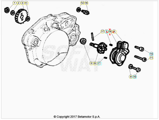 Guarnizione pompa acqua AM6 Beta RR 50 Enduro/Motard 2005/2023