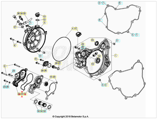 Guarnizione pompa acqua Beta RR 125/200 2T 2018-2024
