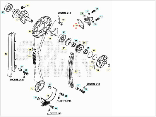 Guarnizione tensionatore catena Beta RR 400/450/525 4T 2005-2009