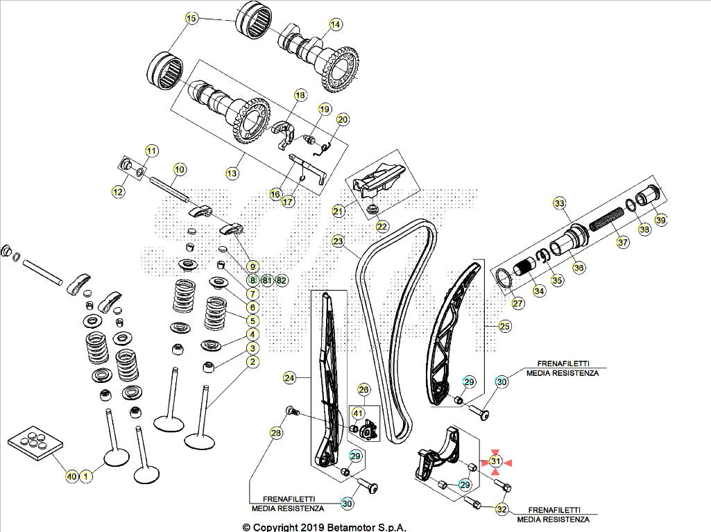 Guidacatena Beta RR 4T (2020–2027) - RX 450 4T (2024-2027) OEM 037113008000