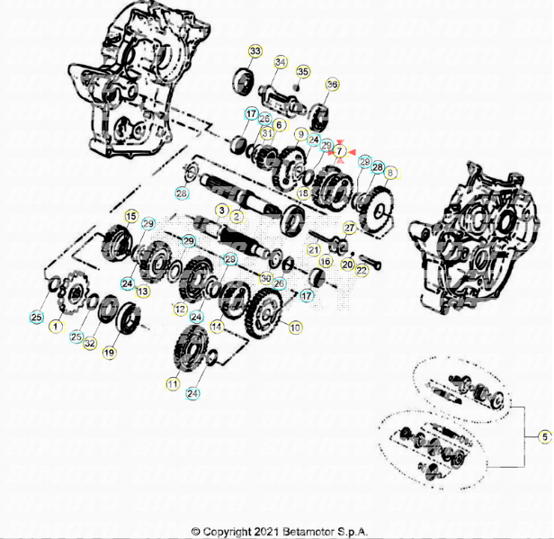 INGRANAGGIO 3 -4 SU PRIMARIO AM6 Beta RR 50 2T (2012-2026) OEM 3400431000