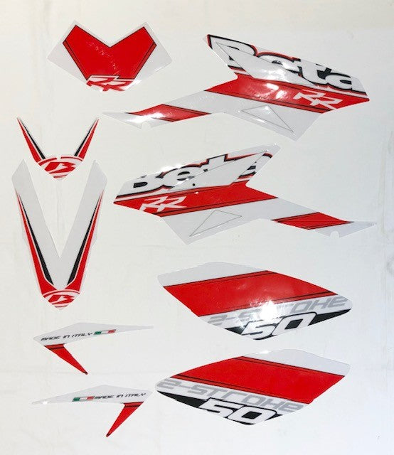 Kit adesivi Beta RR 50 Enduro e Motard 2016/2017 colore bianco