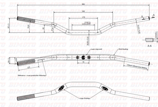 Manubrio Originale Beta Piega Bassa ⌀28 RR 50 Racing (2015-2026) - RR 2T-4T (2005-2019) OEM 026350000059