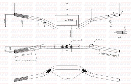 Manubrio piega alta Beta RR 2T-4T 2005/2022 Xtrainer 2015/2022