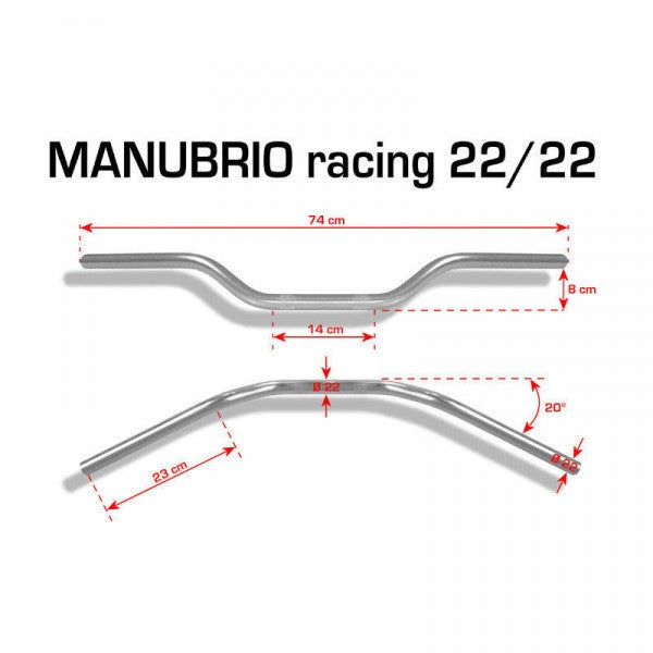 Manubrio racing Barracuda 22 mm Oro-Rosso-Blu-Argento-Nero