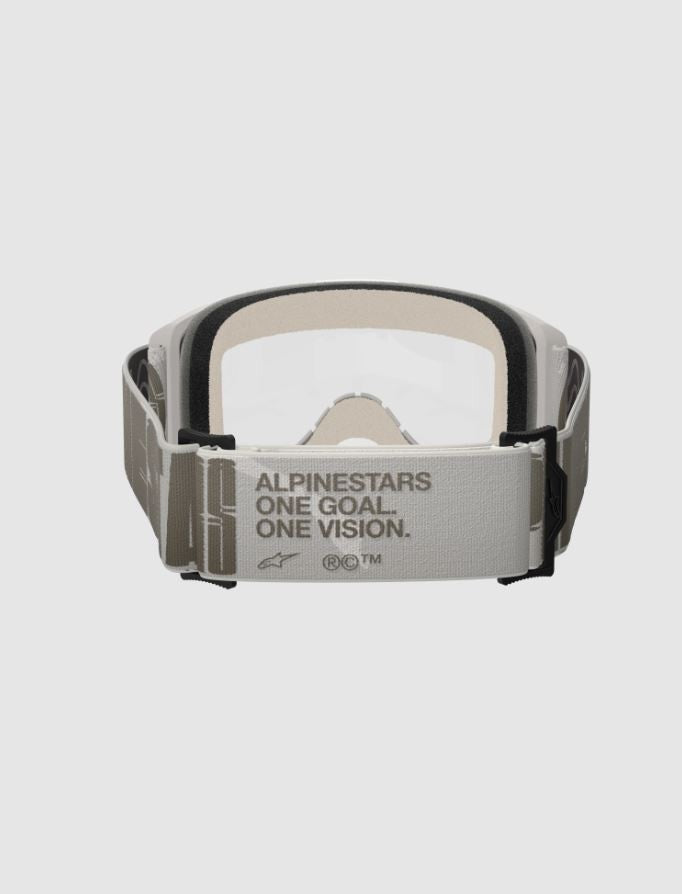 MASCHERA Vision 5 HOLLW ALPINESTARS BIANCO/FANGO LENTE TRASPARENTE