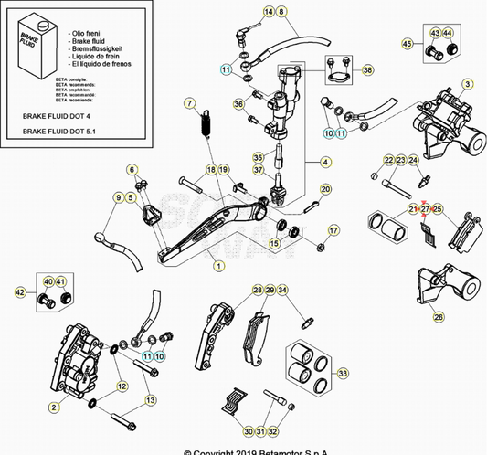 Molla Ferma Pastiglie Pinza Freno Posteriore Nissin Beta RR 2T-4T (2005-2027) - Xtrainer (2015-2026) - RX 2T-4T (2023-2026) OEM 2232208000