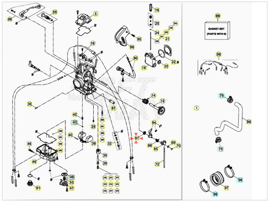 Molla interm. leva carburatore keihin Beta RR 350/390/400/430/450/480/498/520/525 4T 2005-2015