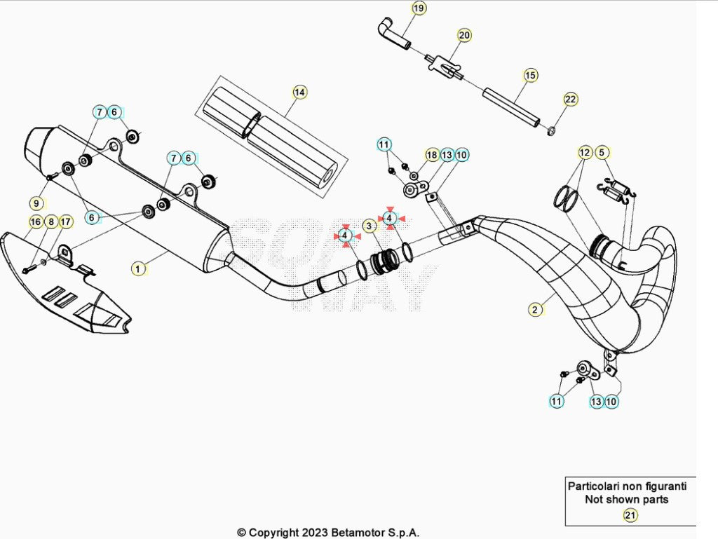 Molla Manicotto Silenziatore Beta RR 200/250/300 2T (2013-2026) OEM 040370110000
