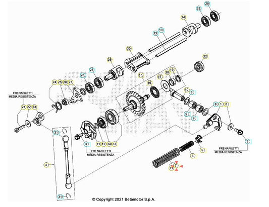 Molla regolazione valvola di scarico Beta RR 300 2T RACING 2022/2024