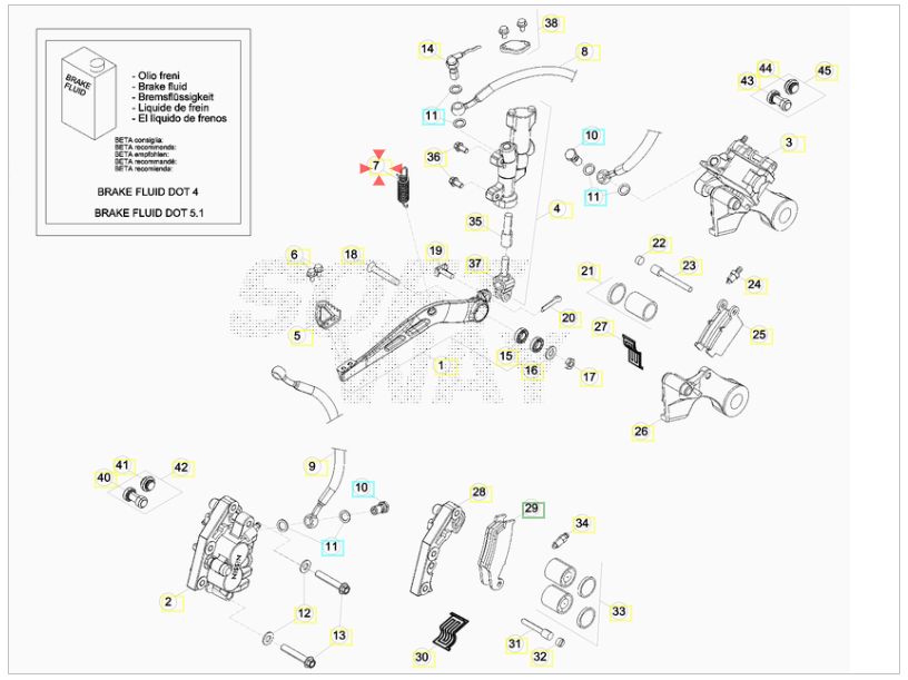 Brake Pedal Return Spring Beta RR 2T (2020-2026) - RR 4T (2005-2017) - Xtrainer (2015-2026) - RX 2T (2023-2026) - Alp 125/200 (2008-2011) OEM 2248813000