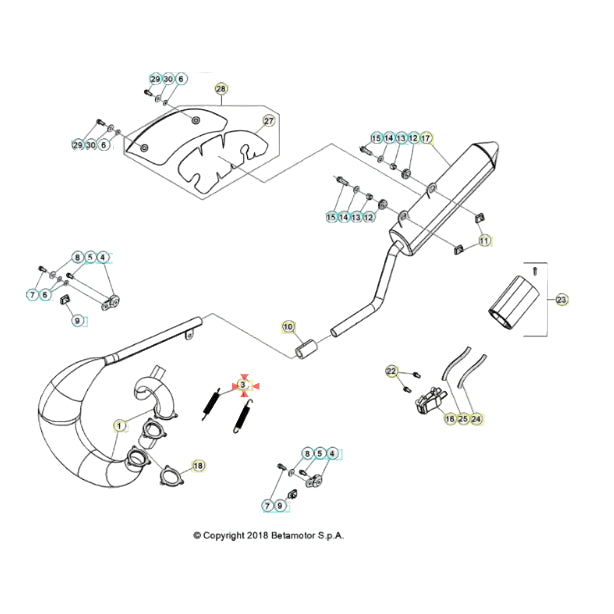Exhaust Pipe Spring Beta RR 50 2T (2005-2025) OEM 2248980000