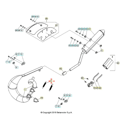 Molla Tubo Scarico Beta RR 50 2T (2005-2025) OEM 2248980000