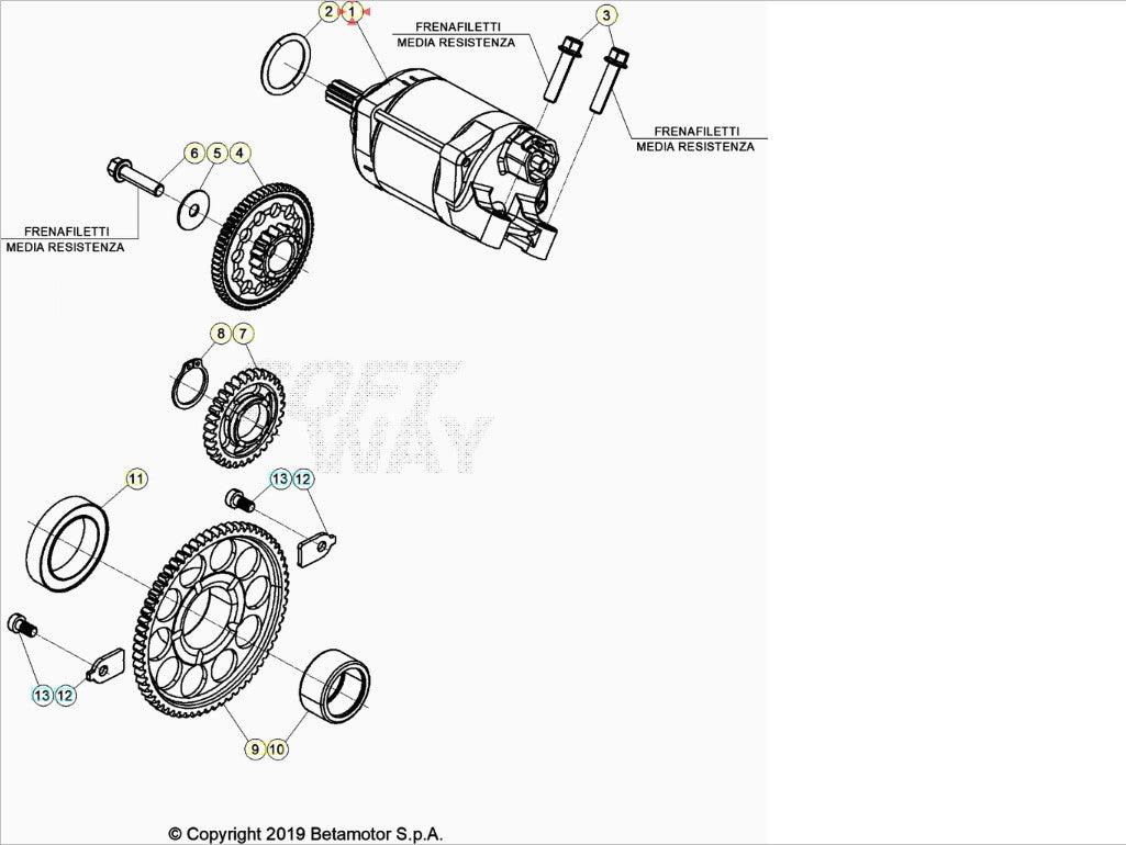 Motorino avviamento Beta RR 350 390 430 480 4T (2020-2026) OEM 037070008000