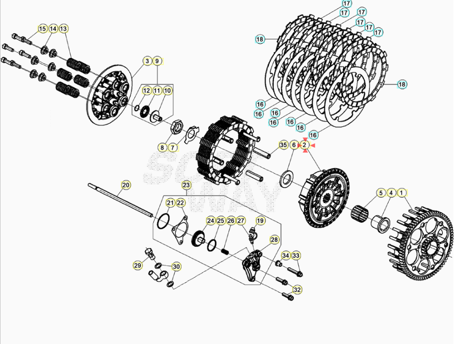 Mozzo Frizione Beta RR 2T-4T (2018-2026) – Xtrainer (2018-2026) – RX 2T-4T (2023-2026) OEM 029031410000