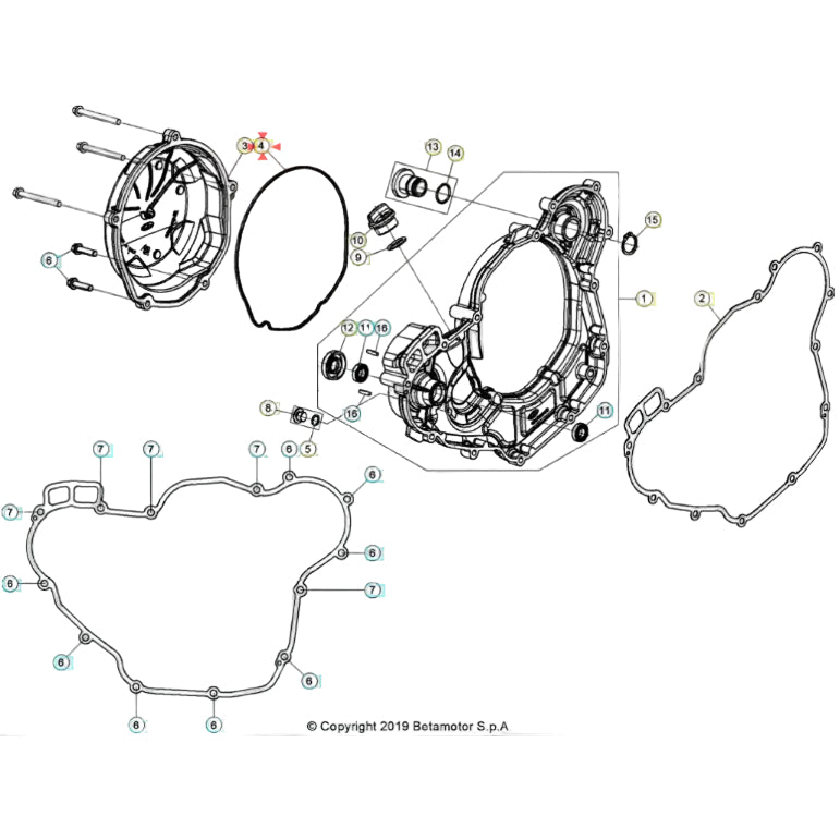 O-Ring Clutch Cover Beta RR 4T (2020–2026) - RX 450 4T (2024-2026) OEM 037010070000