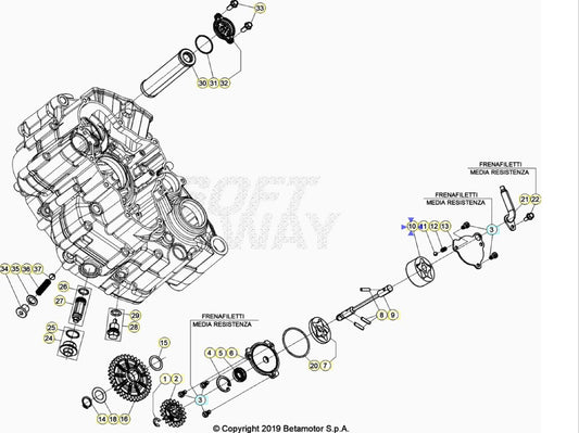 Pompa olio Ø40,56 B 19 Beta RR 4T (2010-2026) - RX 450 4T (2024-2026) OEM 006080008000